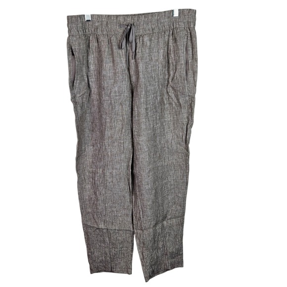 Athleta Pants - Athleta Women's Linen‎ Pants Drawstring Waist Brown Size M